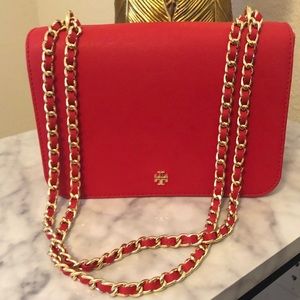 Tory Burch Red Robinson Adjustable Shoulder Bag